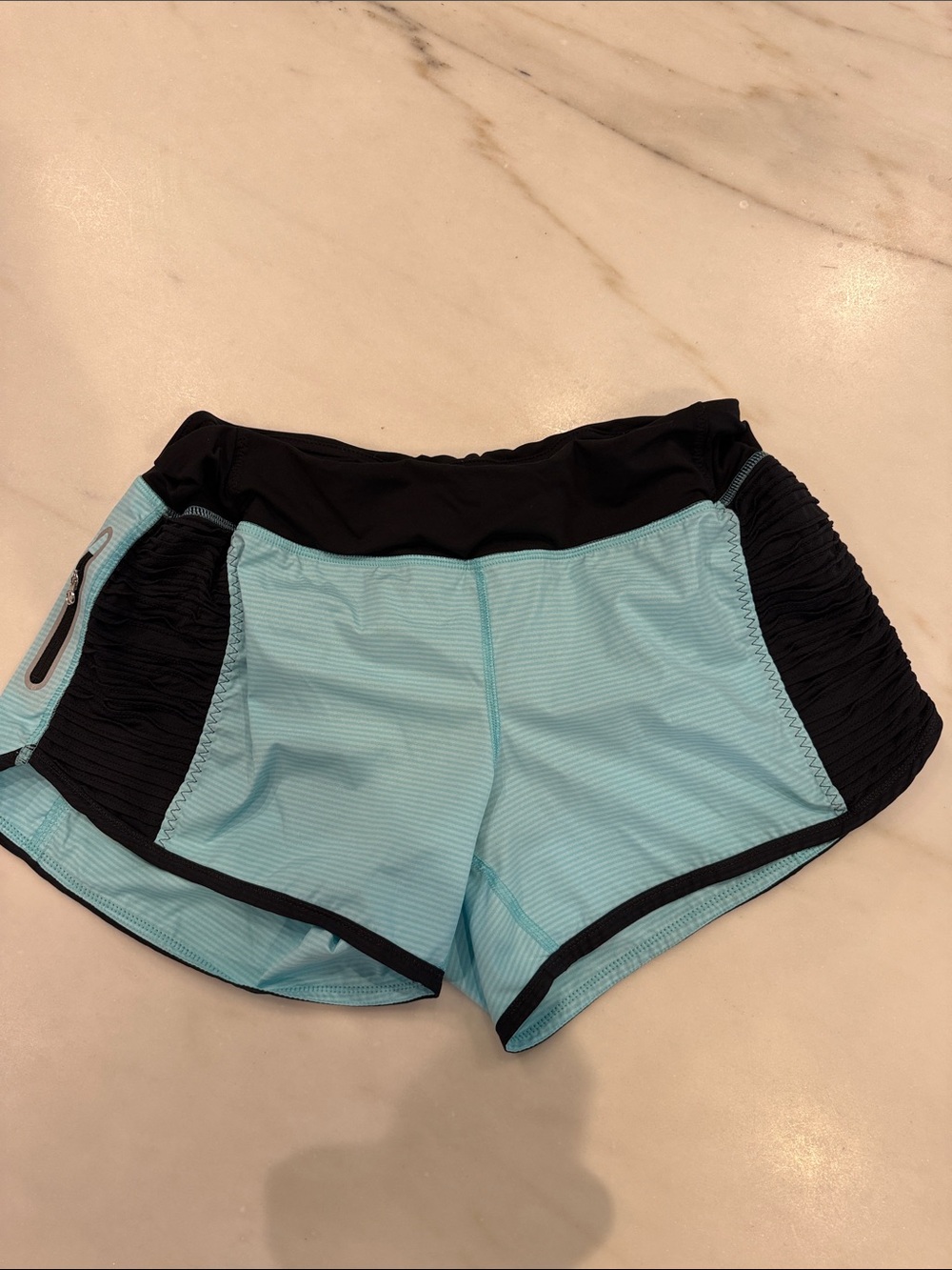 LULULEMON Light Blue and Black Women's Active Shorts Size 8.